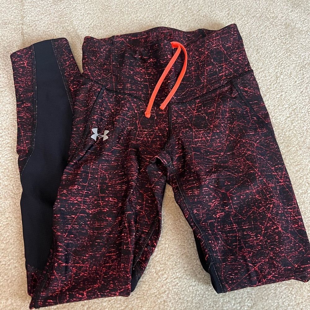 Under Armour Kids' Black and Red Leggings